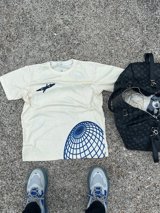 “Selfish” cream berry blue T-shirt